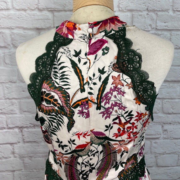 By Anthropologie Lace Floral Trim A-Line Dress Size 12 - Picture 4 of 11